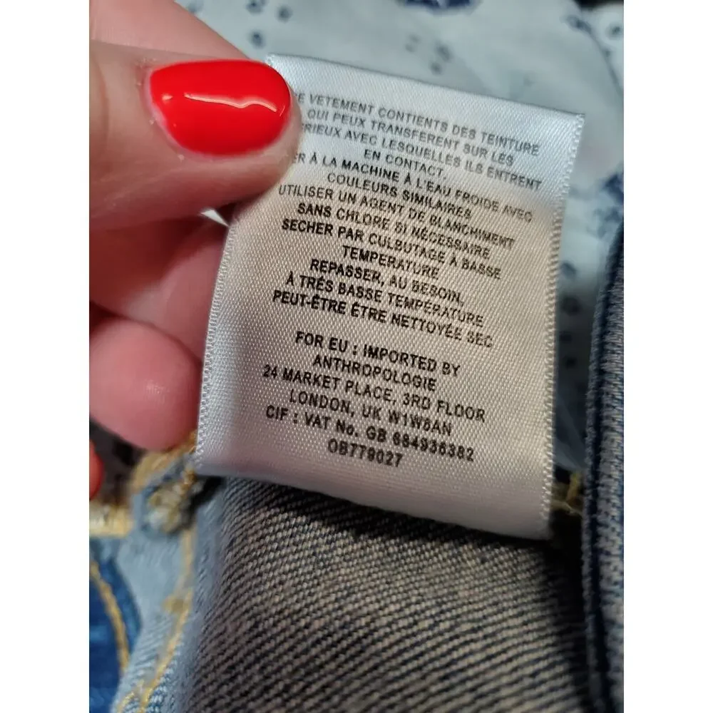 Anthropologie‎ PILCRO 30 Womens Denim Jean Shorts MID RISE SLIM Blue Cut-offs - Picture 4 of 9